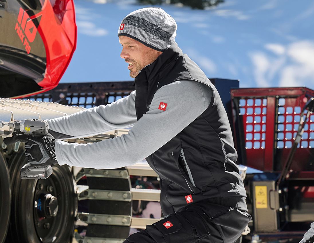 Werkvesten: Winter-softshellbodywarmer e.s.motion 2020 + zwart/platina 1