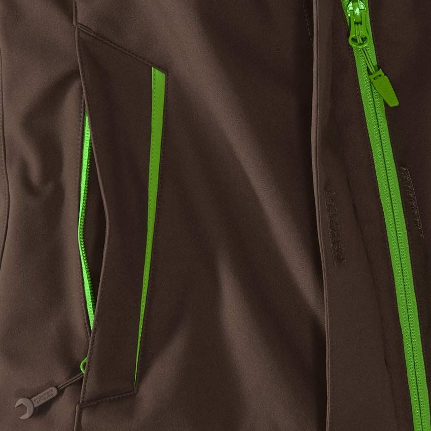 Werkvesten: Winter softshellbodywarmer e.s.motion 2020, dames + kastanje/zeegroen 2
