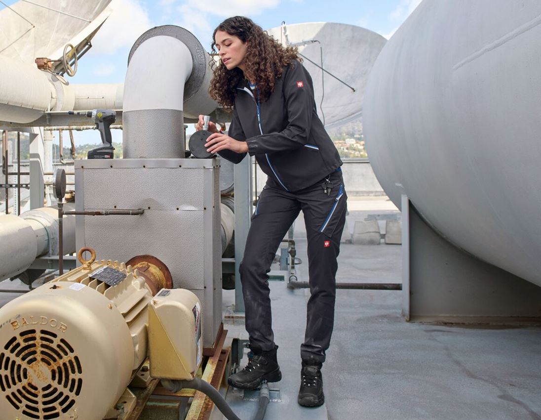 Werkjassen: Softshelljack e.s.ambition, dames + grafiet/gentiaanblauw 1