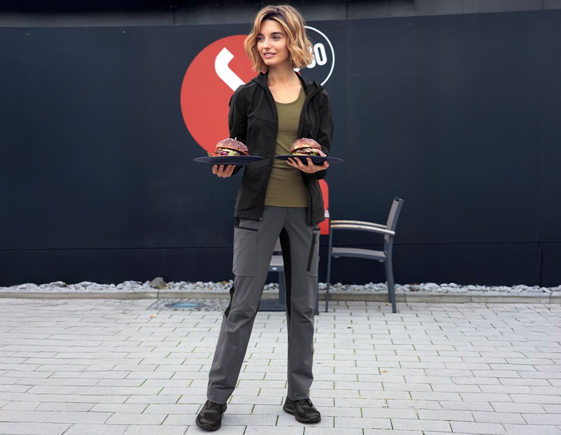 Werkbroeken: Cargobroek e.s.vision stretch, dames + antraciet 2