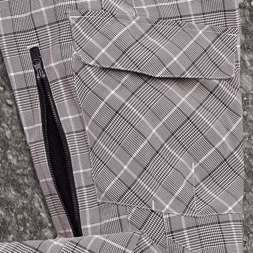 Werkbroeken: e.s. Werkbroek pocket, dames + kastanje/wit 2