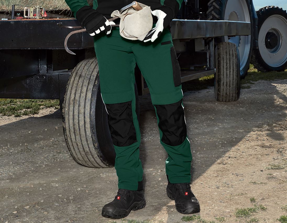 Werkbroeken: Functioneel werkbroek e.s.dynashield + groen/zwart