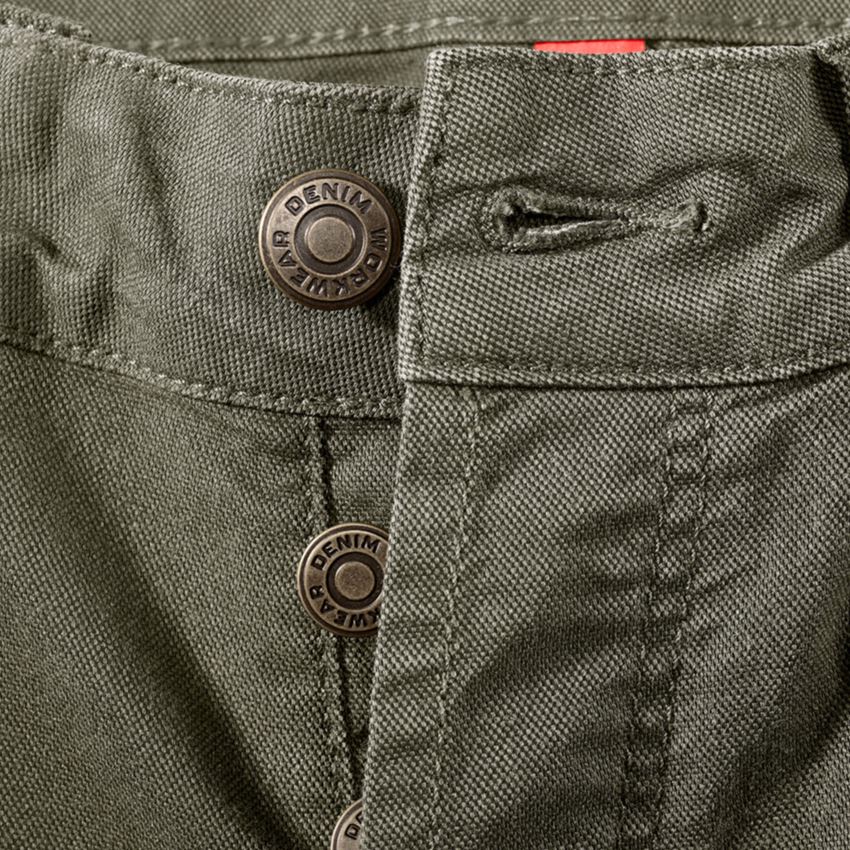 Werkbroeken: Cargoshort e.s.vintage + camouflagegroen 2