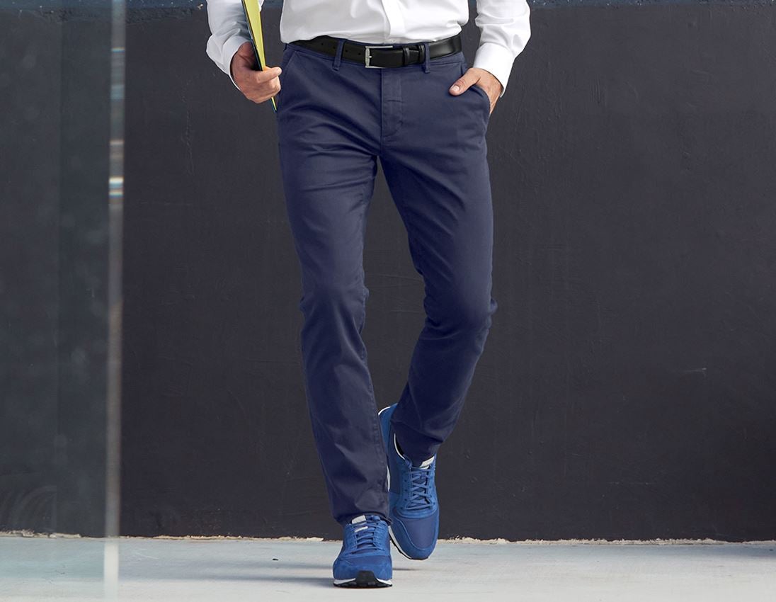 Werkbroeken: e.s. 5-pocket-werkbroek chino + donkerblauw 3