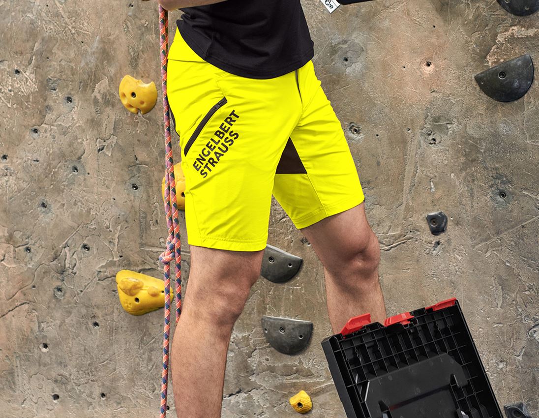 Werkbroeken: Functioneel short e.s.trail + zuurgeel/zwart 2
