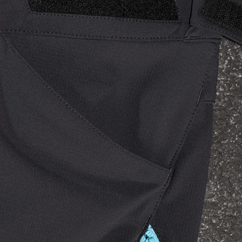 Werkbroeken: Functioneel short e.s.trail + zwart/lapis turkoois 2
