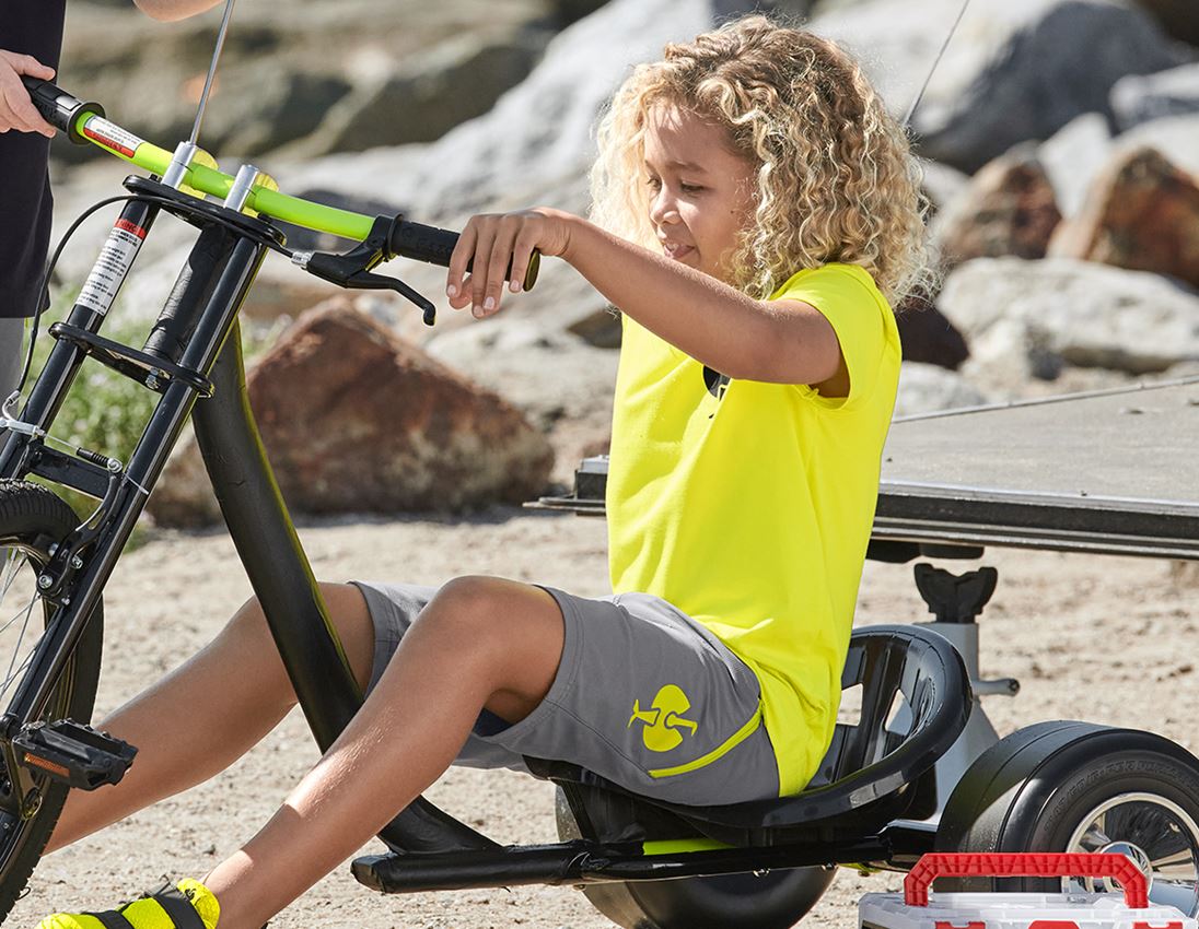 Shorts: Functioneel short e.s.trail, kinderen + bazaltgrijs/zuurgeel 1
