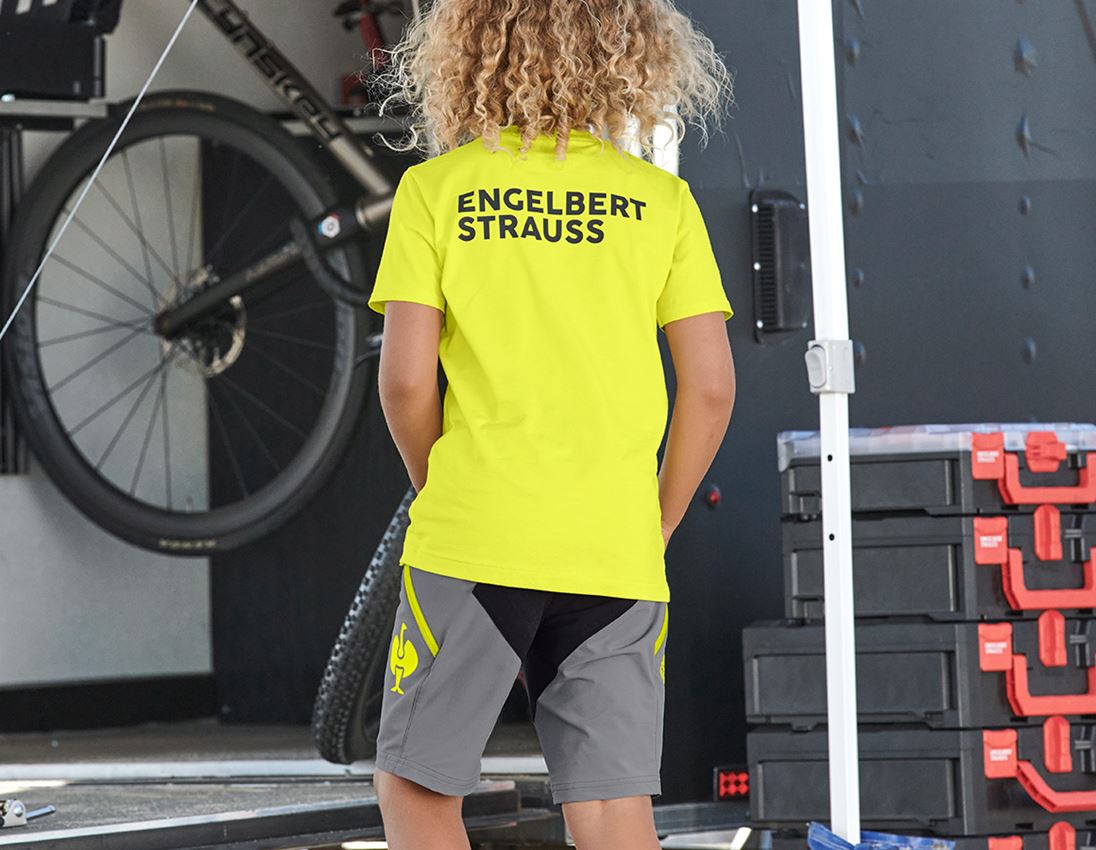 Shorts: Functioneel short e.s.trail, kinderen + bazaltgrijs/zuurgeel 2