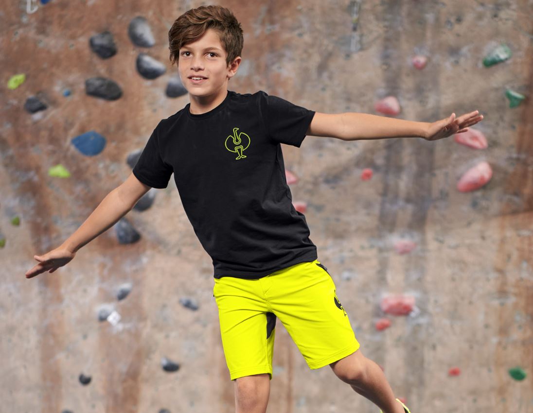 Shorts: Functioneel short e.s.trail, kinderen + zuurgeel/zwart 1