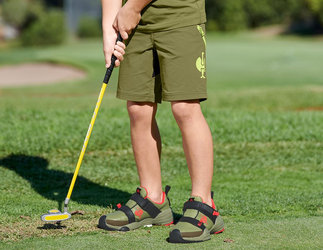Shorts: Functioneel short e.s.trail, kinderen + jeneverbesgroen/limegroen