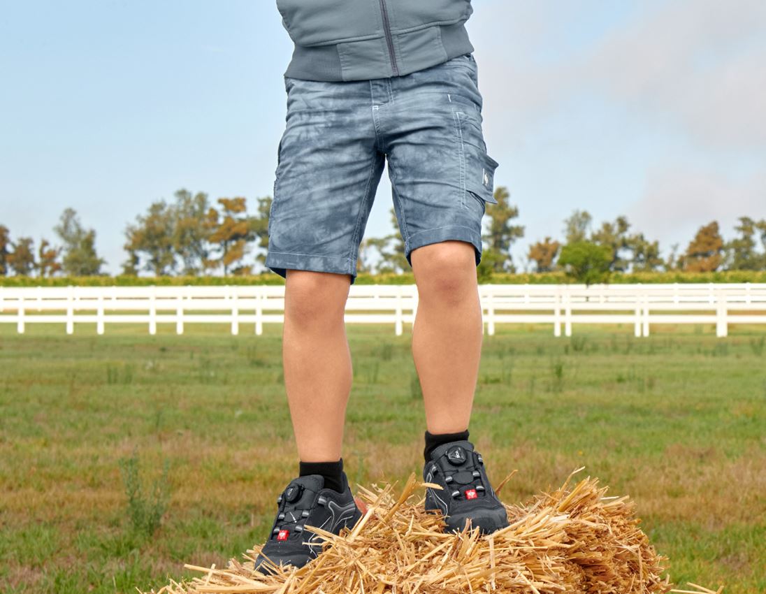 Shorts: Cargoshort e.s.motion ten zomer, kinderen + rookblauw vintage