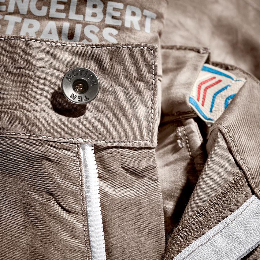 Werkbroeken: Cargoshort e.s.motion ten zomer + pecannootbruin vintage 2