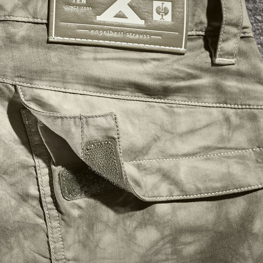 Werkbroeken: Cargoshort e.s.motion ten zomer + moerasgroen vintage 2