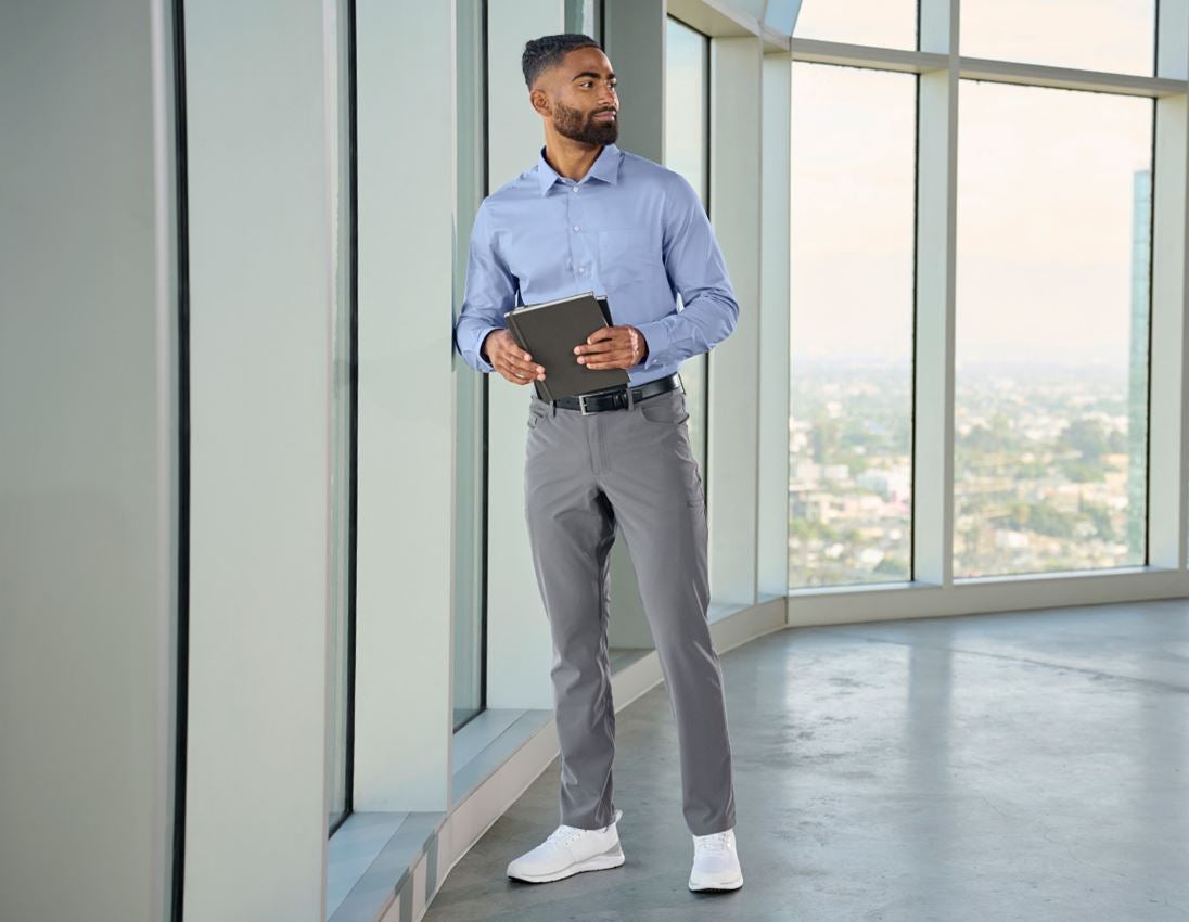 Werkbroeken: 5-pocket-werkbroek chino e.s.work&travel + bazaltgrijs 1