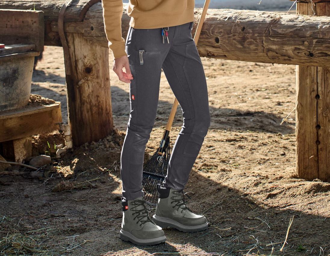 Werkbroeken: Double Front legging e.s.e:pic, dames + carbongrijs 1