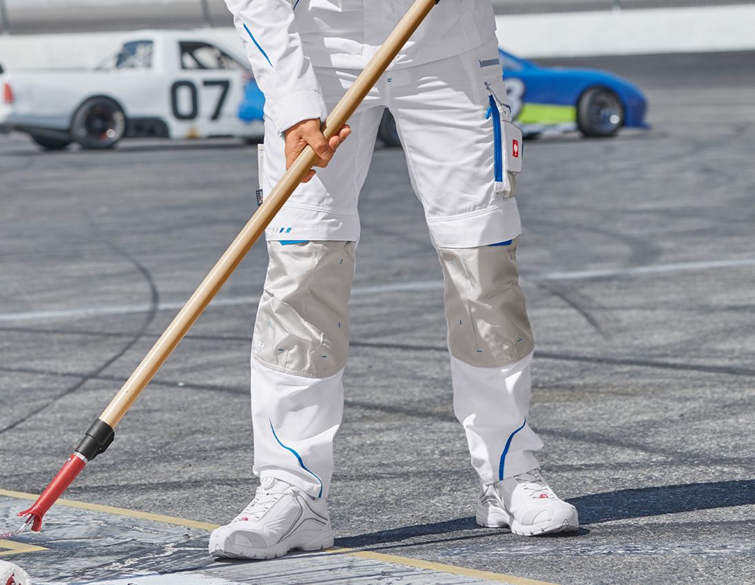 Kleding: SET: Werkbroek + winterwerkbroek e.s.motion 2020 + wit/gentiaanblauw 1