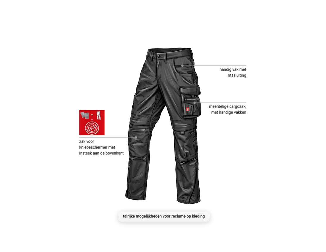 Werkbroeken: Werkbroek e.s.line.core + zwart 1