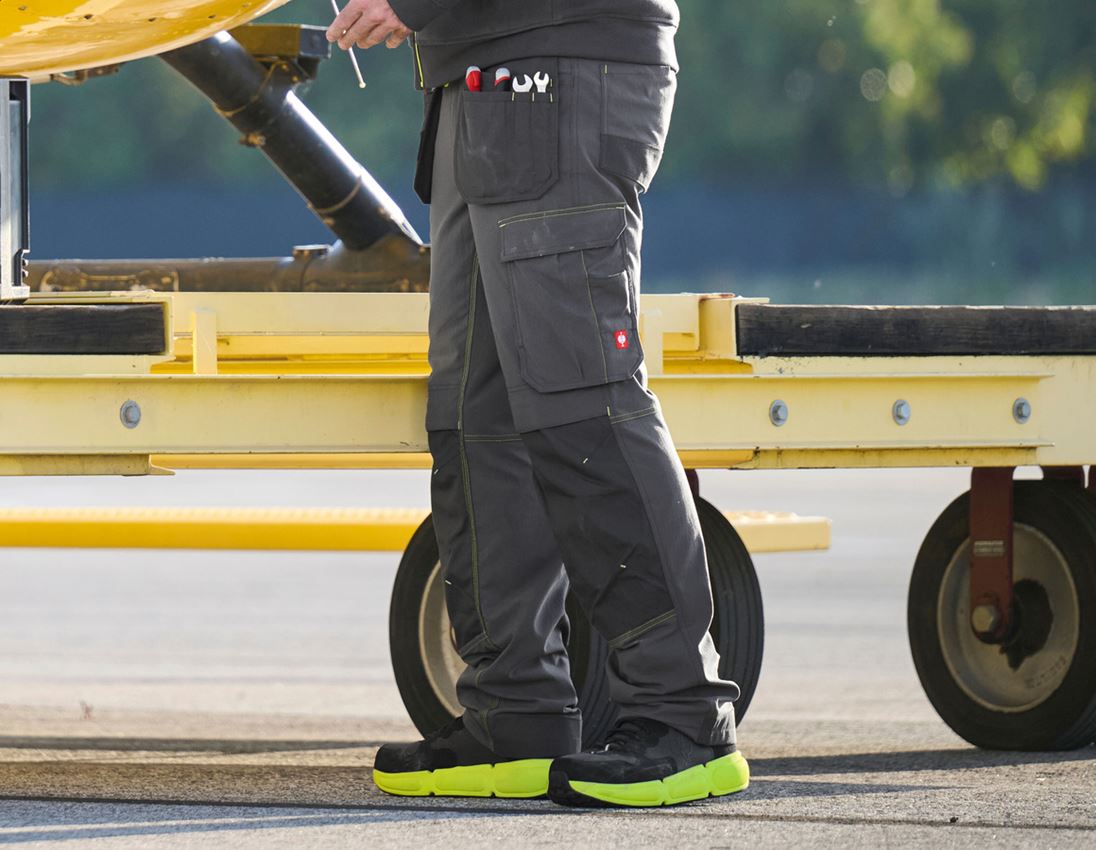 Werkbroeken: Stretch holster werkbroek e.s.line.core + carbongrijs/signaalgeel 3
