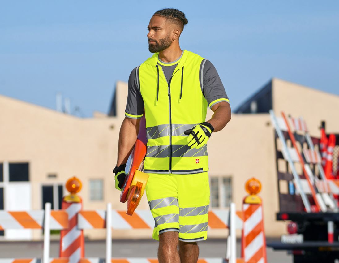 Werkbroeken: Functionele veiligheidsshort e.s.ambition + signaalgeel/antraciet 3