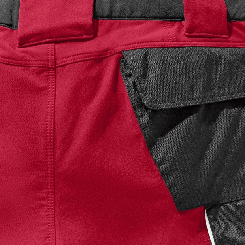 Werkbroeken: Functioneel short e.s.dynashield + vuurrood/zwart 2