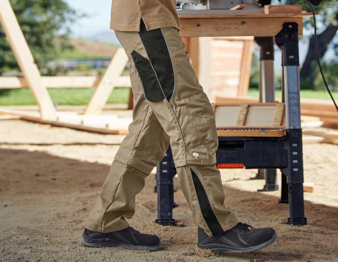 Werkbroeken: Zip-off werkbroek e.s.active + kaki/zwart 1