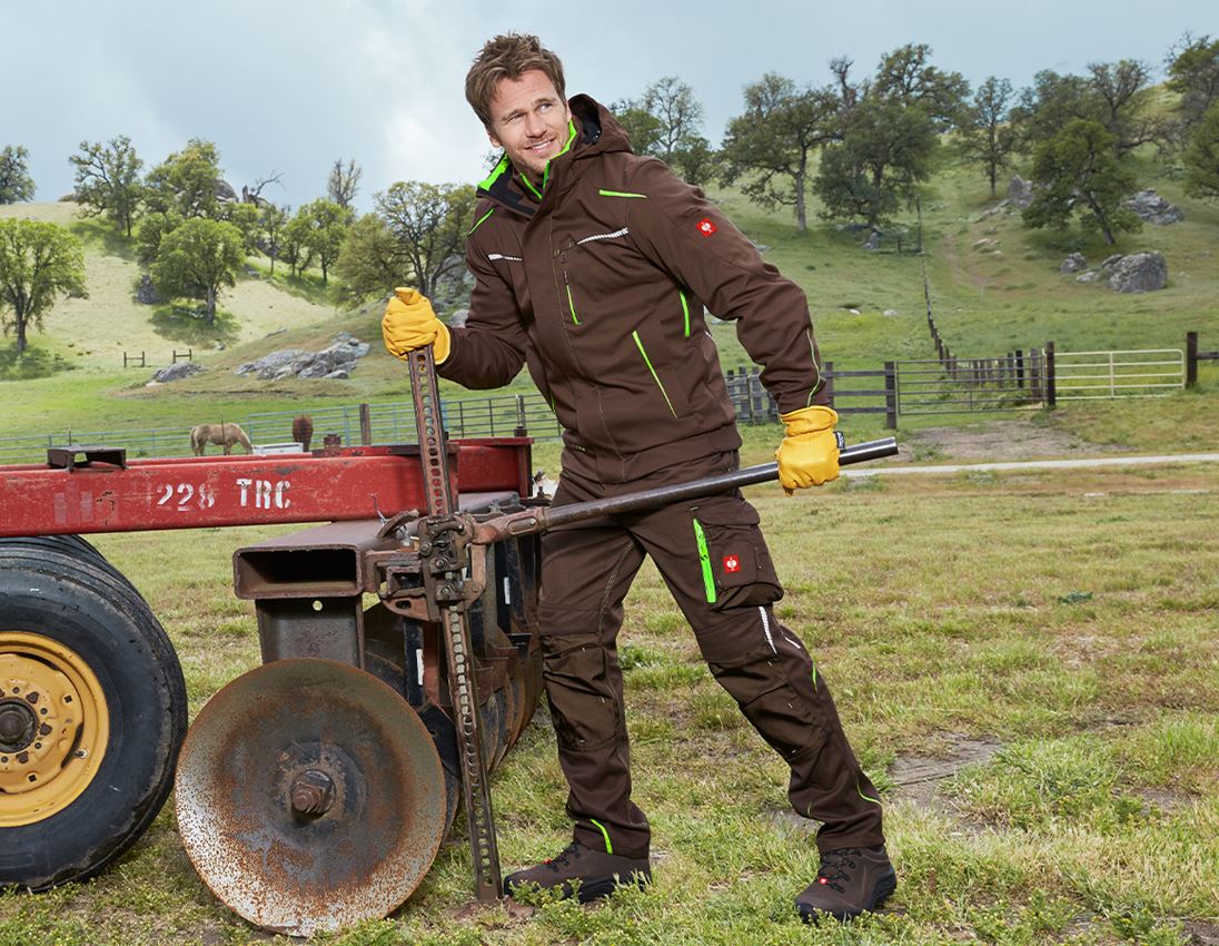 Werkbroeken: Winterwerkbroek e.s.motion 2020, heren + kastanje/zeegroen 1