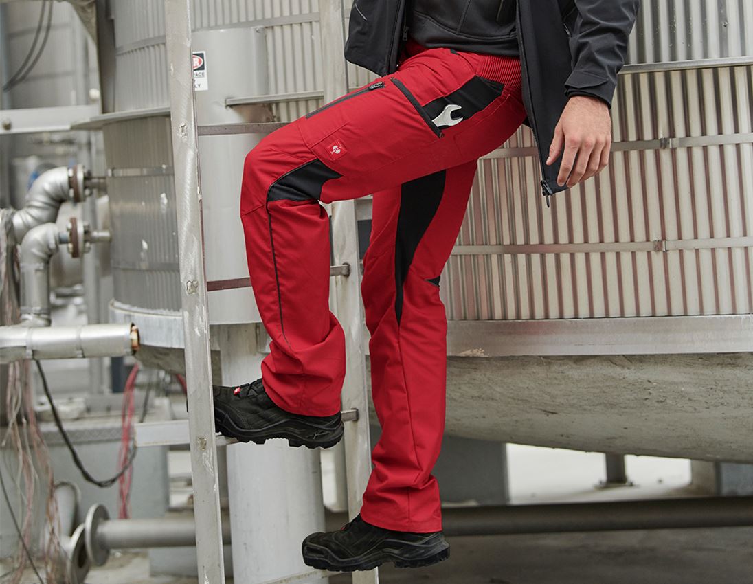 Werkbroeken: Werkbroek e.s.vision, heren + rood/zwart 1
