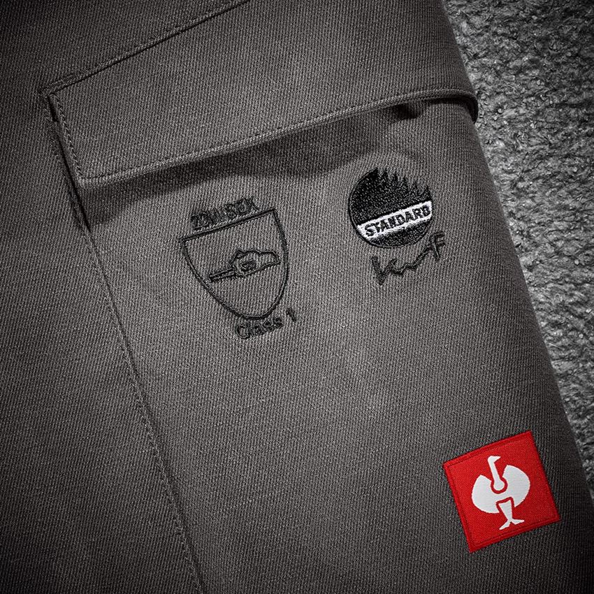 Werkbroeken: Bosbouwwerkbroek e.s.cotton touch met snijbescherm + carbongrijs 2