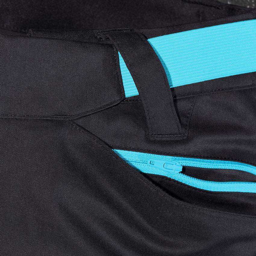Werkbroeken: Werkbroek e.s.trail + zwart/lapis turkoois 2