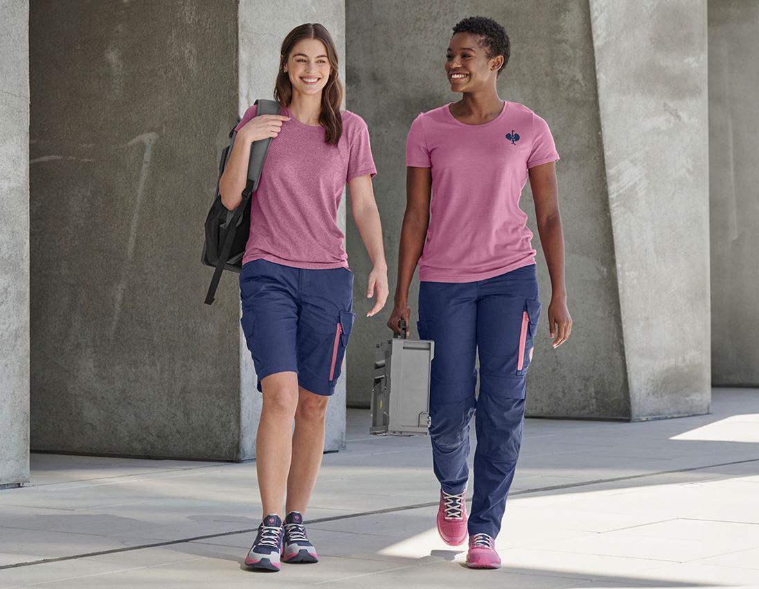 Werkbroeken: Werkbroek e.s.trail, dames + diepblauw/tarapink 2