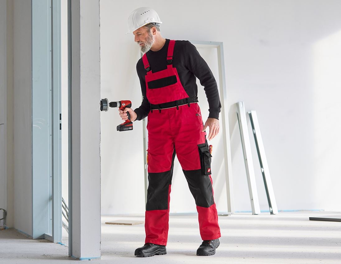 Werkbroeken: Tuinbroek e.s.image + rood/zwart