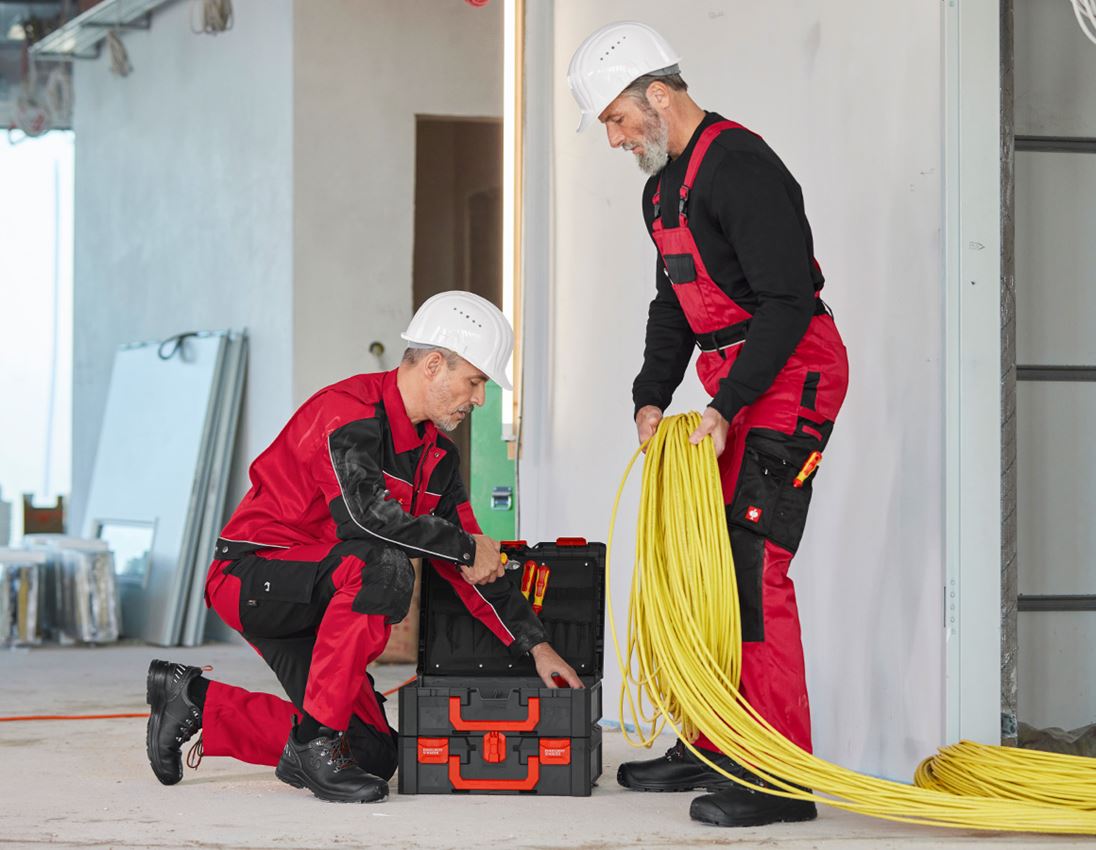 Werkbroeken: Tuinbroek e.s.image + rood/zwart 2