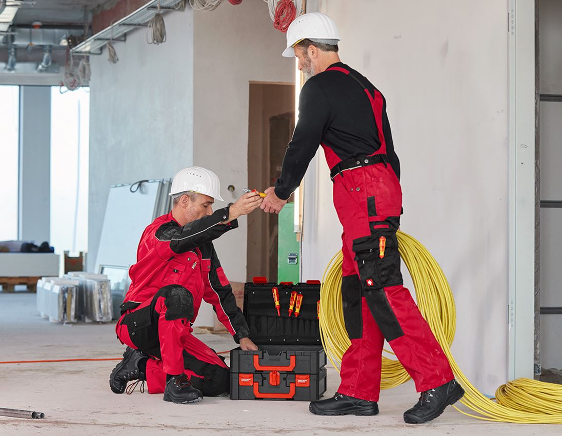 Werkbroeken: Tuinbroek e.s.image + rood/zwart 3