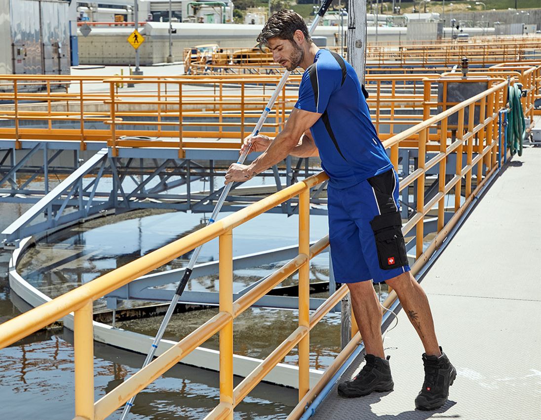 Werkbroeken: Short e.s.active + korenblauw/zwart 1