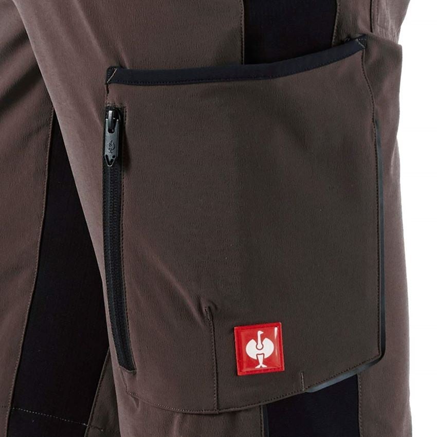 Werkbroeken: Short e.s.vision stretch, heren + kastanje/zwart 2