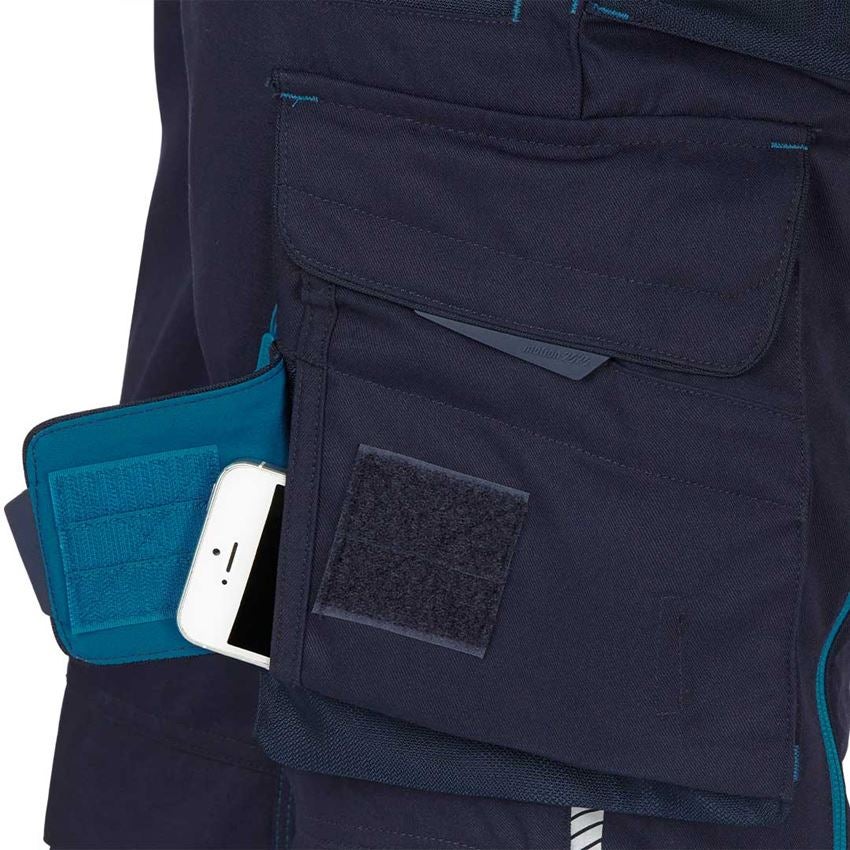 Werkbroeken: Short e.s.motion 2020, dames + donkerblauw/atol 2