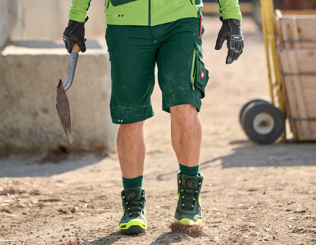 Werkbroeken: Short e.s.motion 2020 + groen/zeegroen
