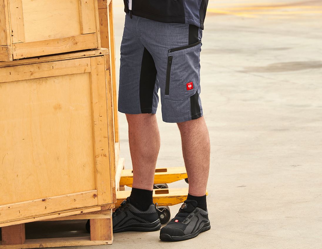 Werkbroeken: Short e.s.vision, heren + pacific melange/zwart