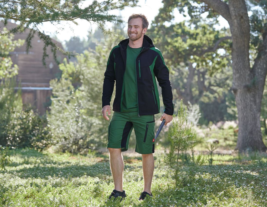 Werkbroeken: Short e.s.vision, heren + groen/zwart 1