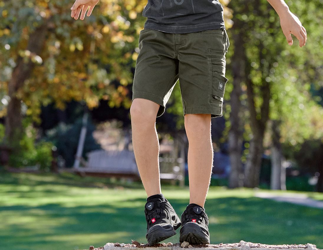 Shorts: Short e.s.motion ten, kinderen + camouflagegroen