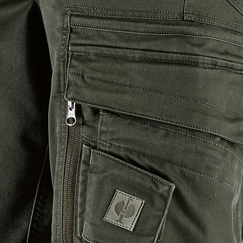 Werkbroeken: Short e.s.motion ten, dames + camouflagegroen 2