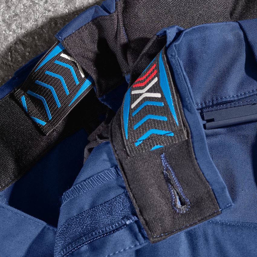 Werkbroeken: Short e.s.concrete light, dames + alkalisch blauw/diepblauw 2
