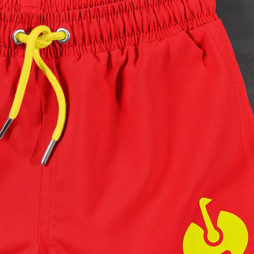 Shorts: Zwemshort e.s.trail, kinderen + strauss rood/zuurgeel 2