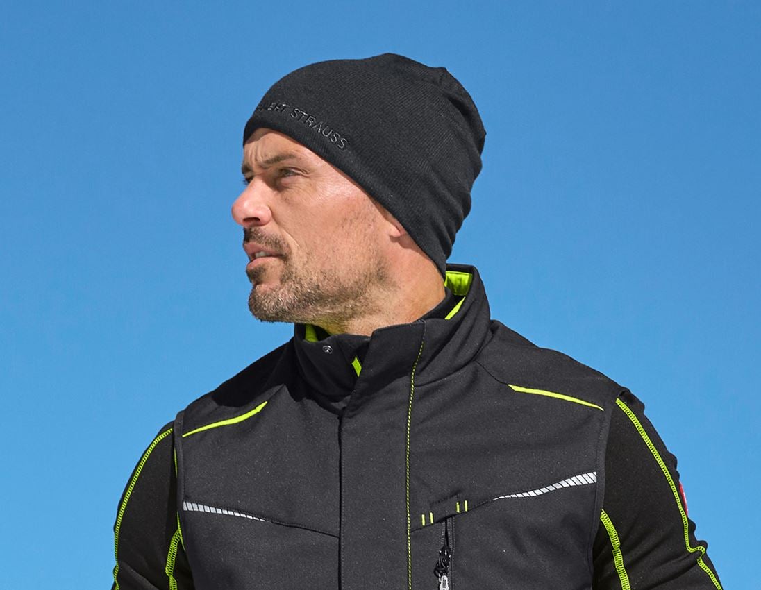 Accessoires: Fijn gebreide muts e.s.dynashield + zwart