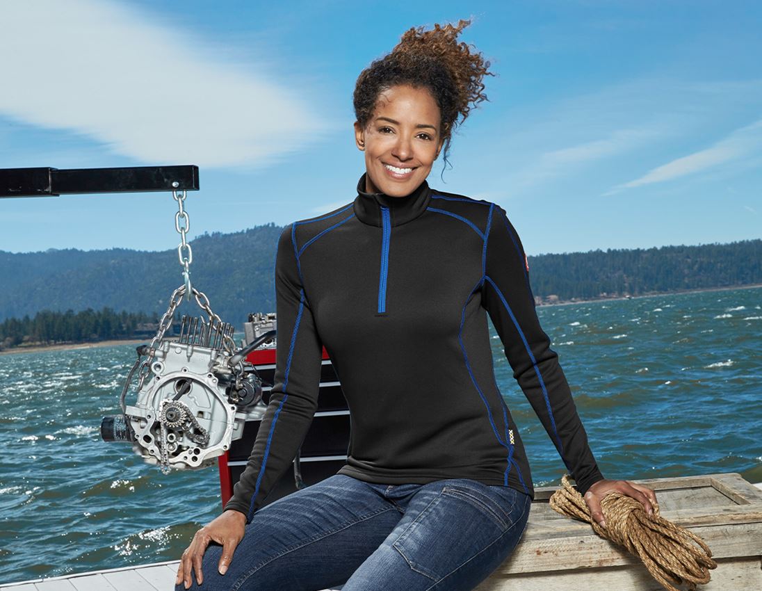 Bovenkleding: Schipperstrui thermo stretch e.s.motion 2020, da. + grafiet/gentiaanblauw