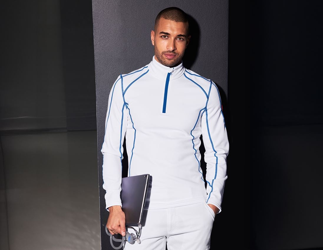 Bovenkleding: Schipperstrui thermo stretch e.s.motion 2020 + wit/gentiaanblauw 2