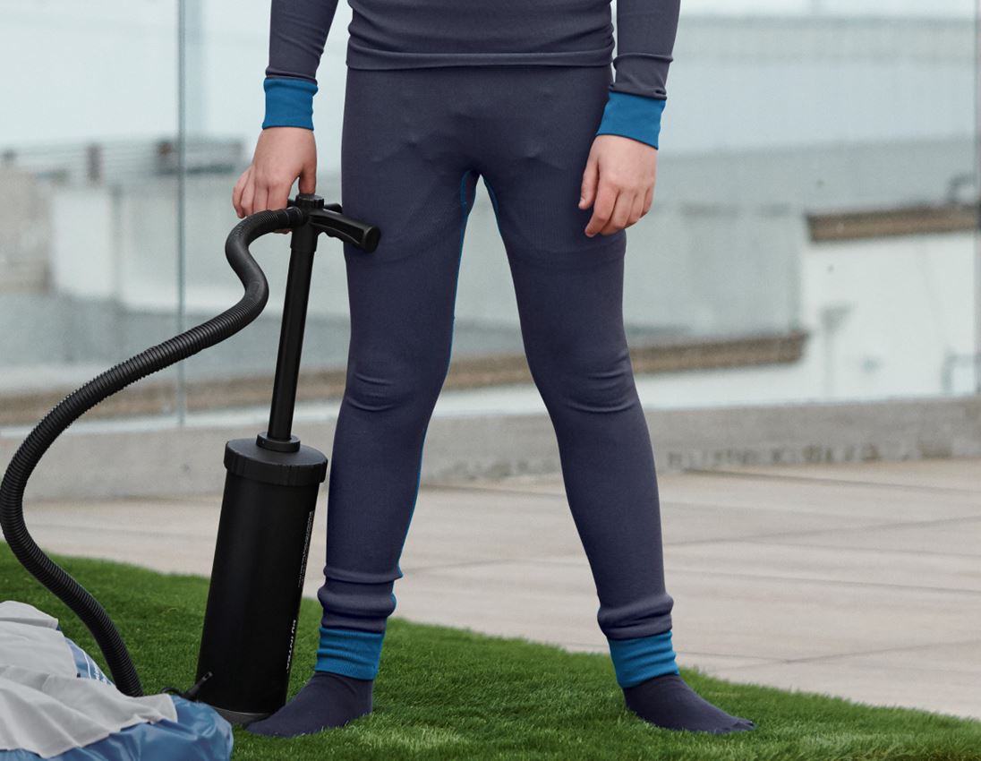 Thermo Ondergoed	: e.s. Functionele-Long Pants seamless-warm,kinderen + donkerblauw