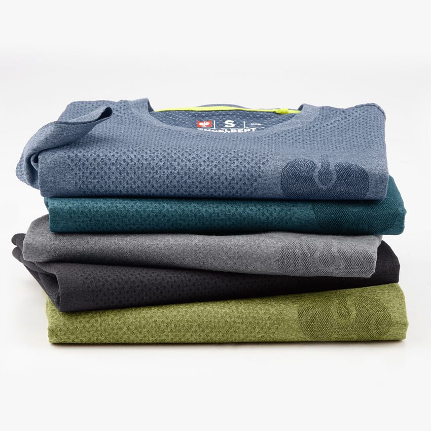 Bovenkleding: T-Shirt seamless  e.s.trail + diepblauw melange 2
