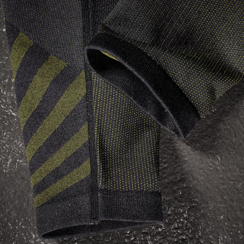 Ondergoed | Thermokleding: Functionele longpants e.s.trail seamless - warm + zwart/zuurgeel 2