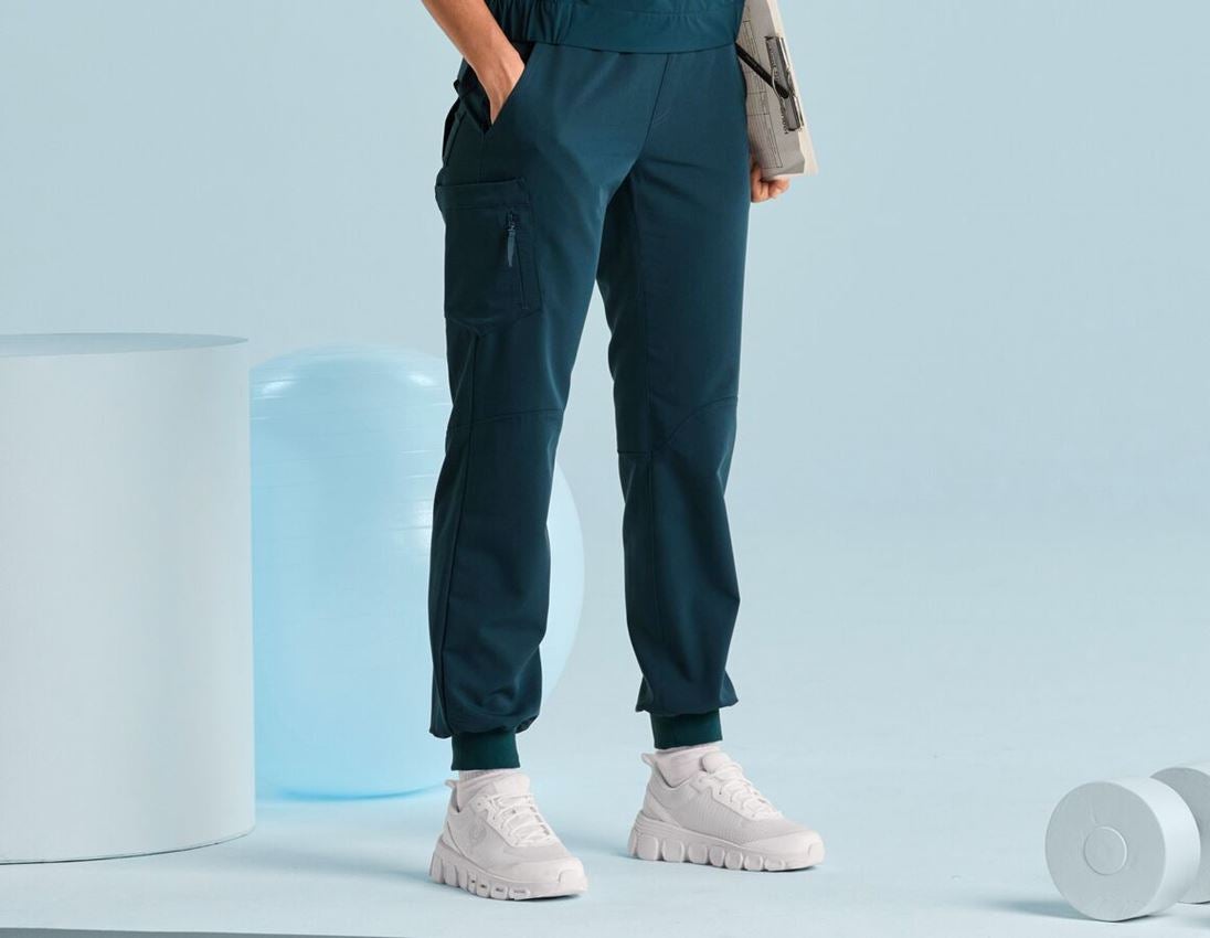 Werkbroeken: Pocket broek e.s.avida, dames + zeeblauw